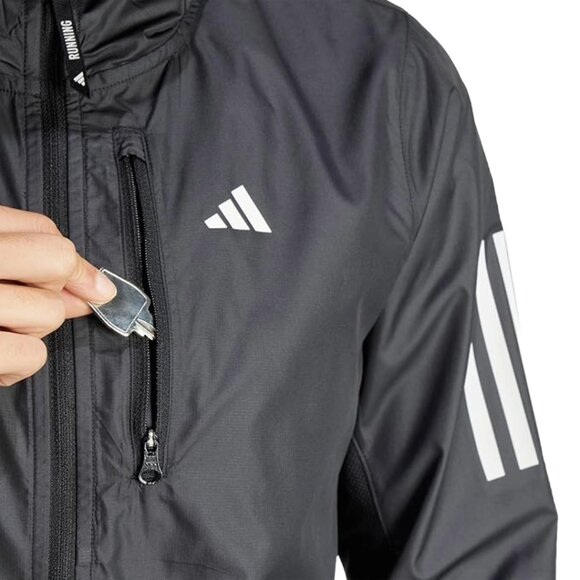 adidas Own the Run Jacket — Lightweight Black Windbreaker Running Jacket NWT - Picture 3 of 16